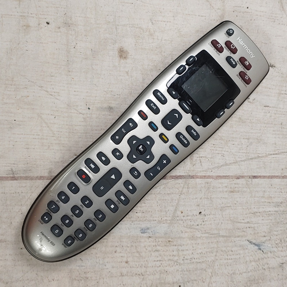 TESTED - Logitech Harmony 650 Universal Remote - Silver - WORKING